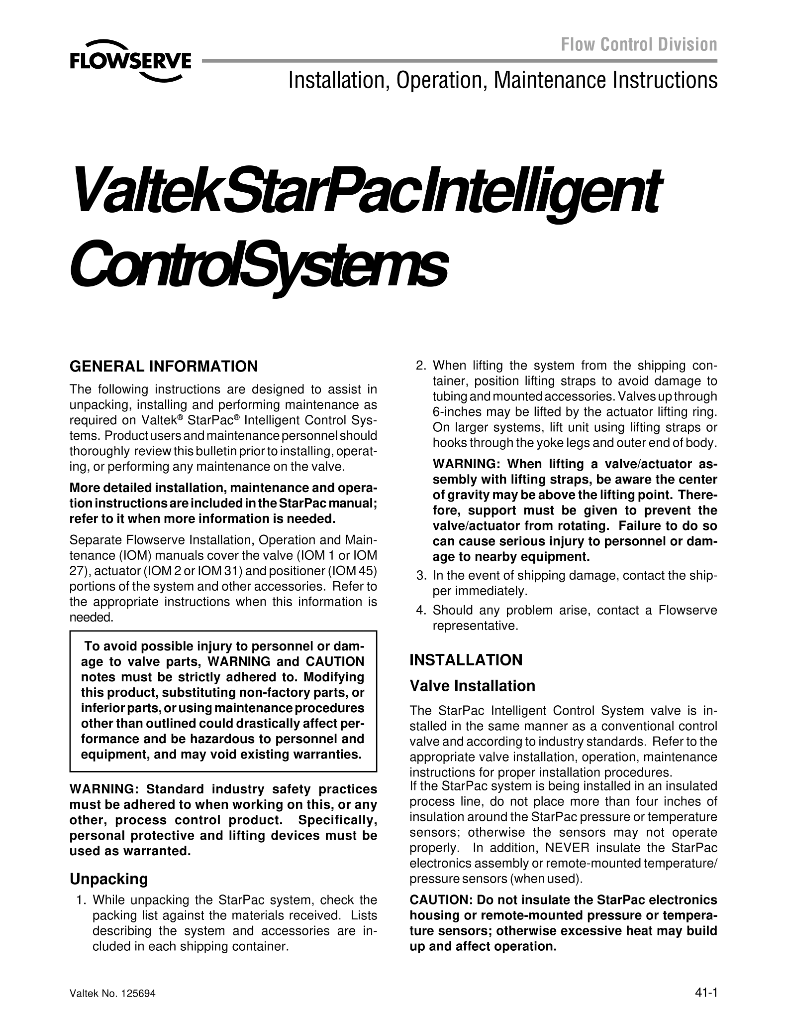 Valtek StarPac 1智能控制系统使用说明(IOM)