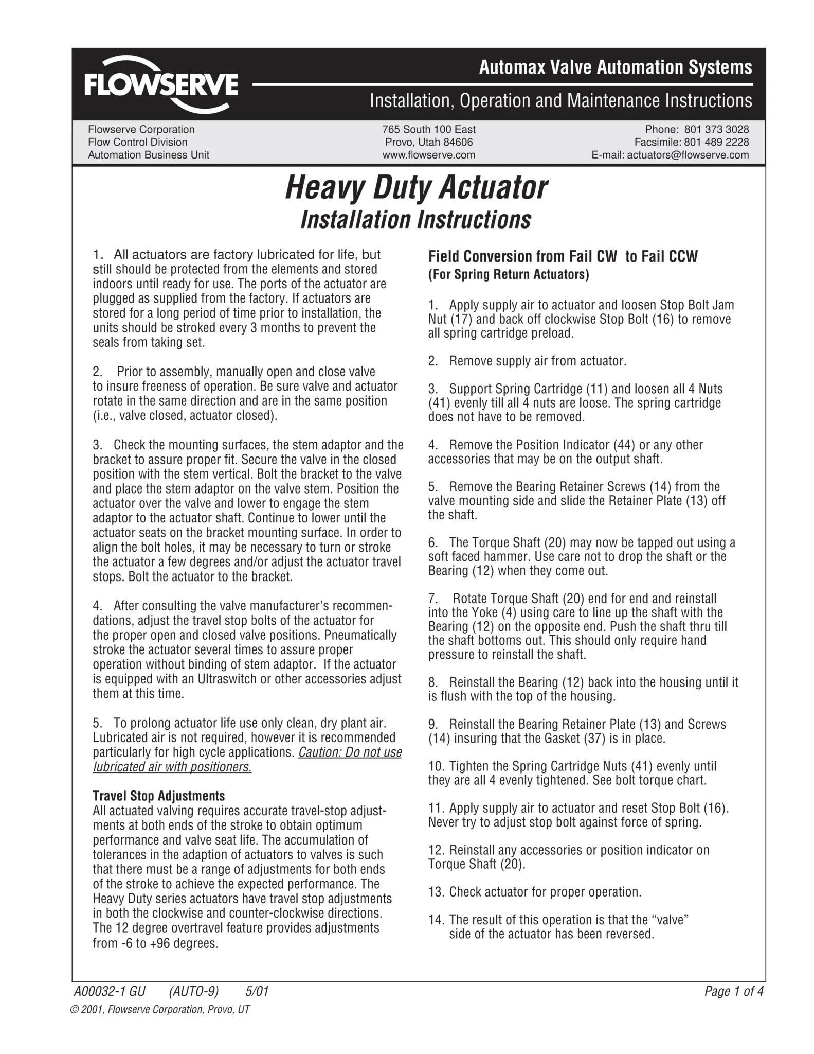 Automax 重型执行器使用说明