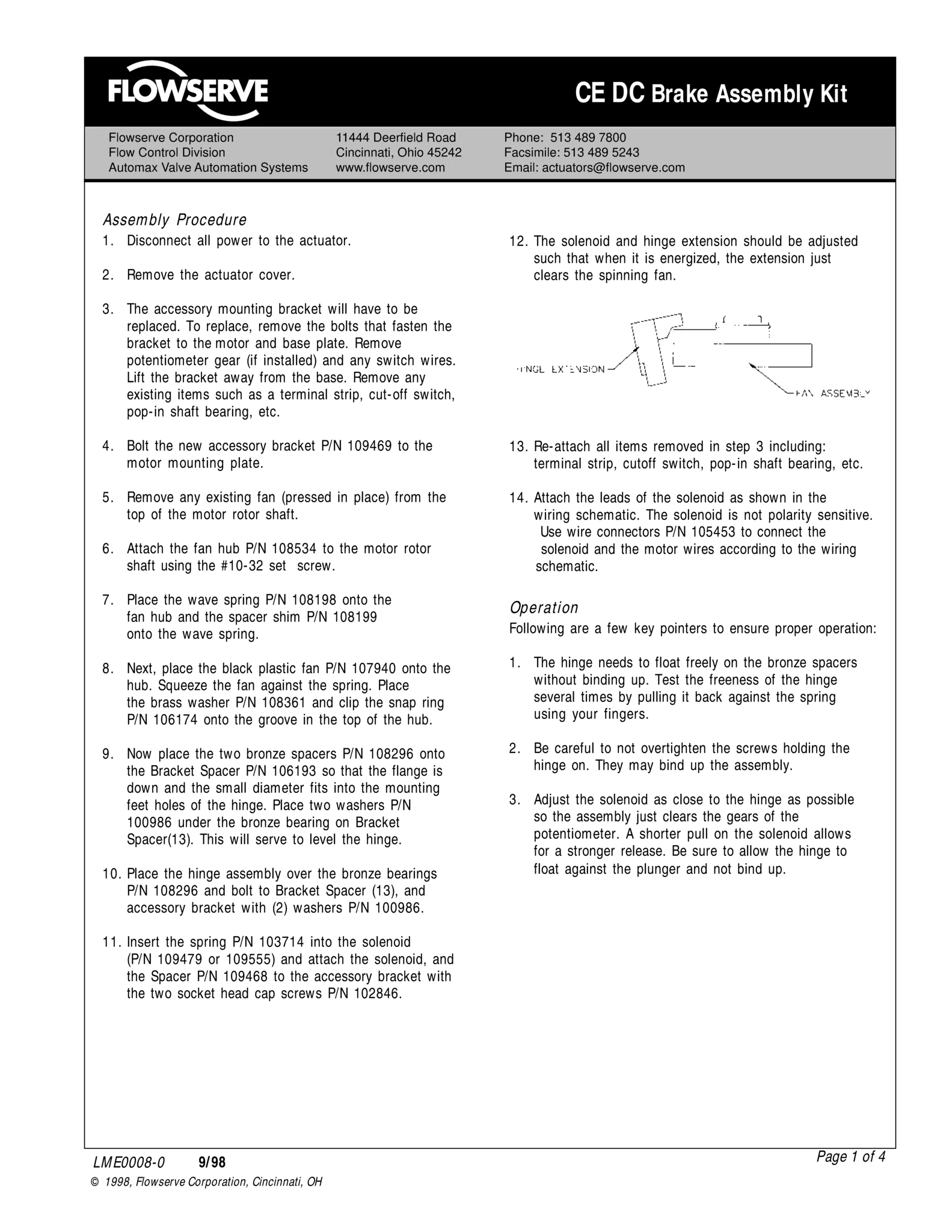 Automax CE直流制动器组件套件使用说明（IOM）
