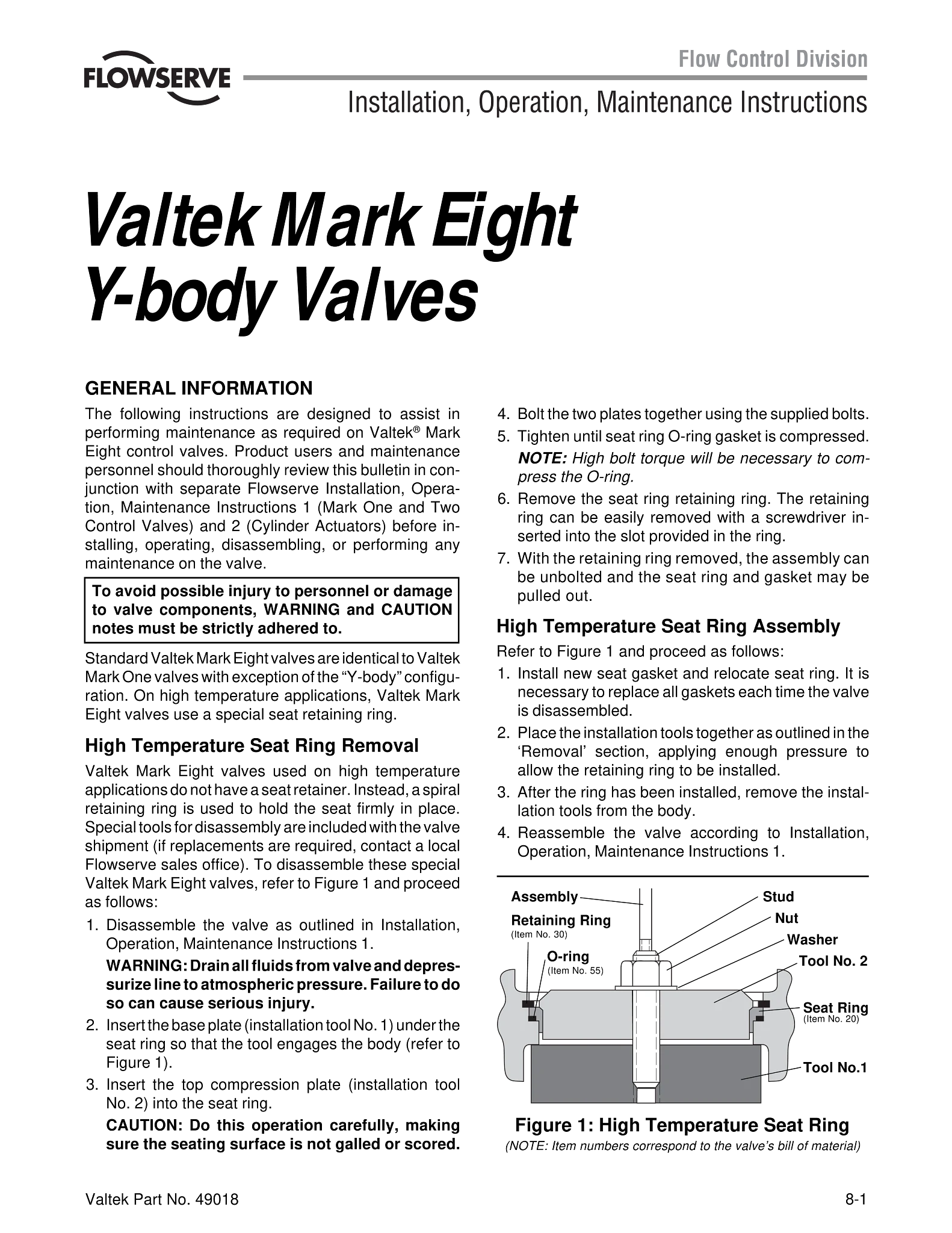 Valtek Mark Eight控制阀 - 使用说明（IOM）