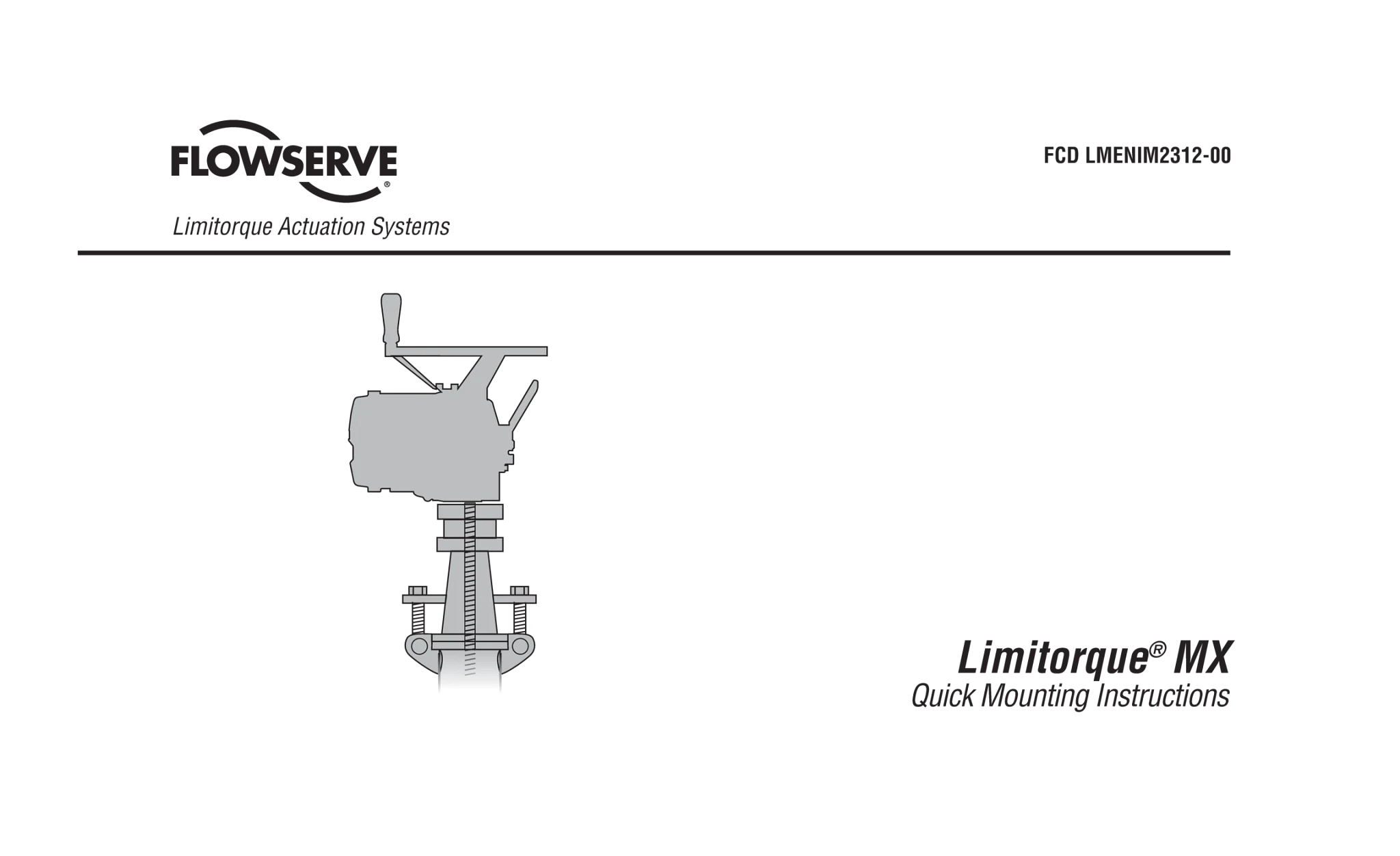Limitorque MX执行器使用说明 - 快速安装说明