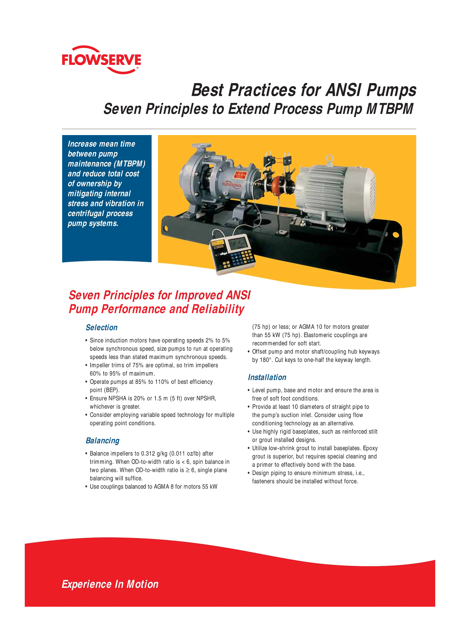 ANSI泵最佳实践宣传单页