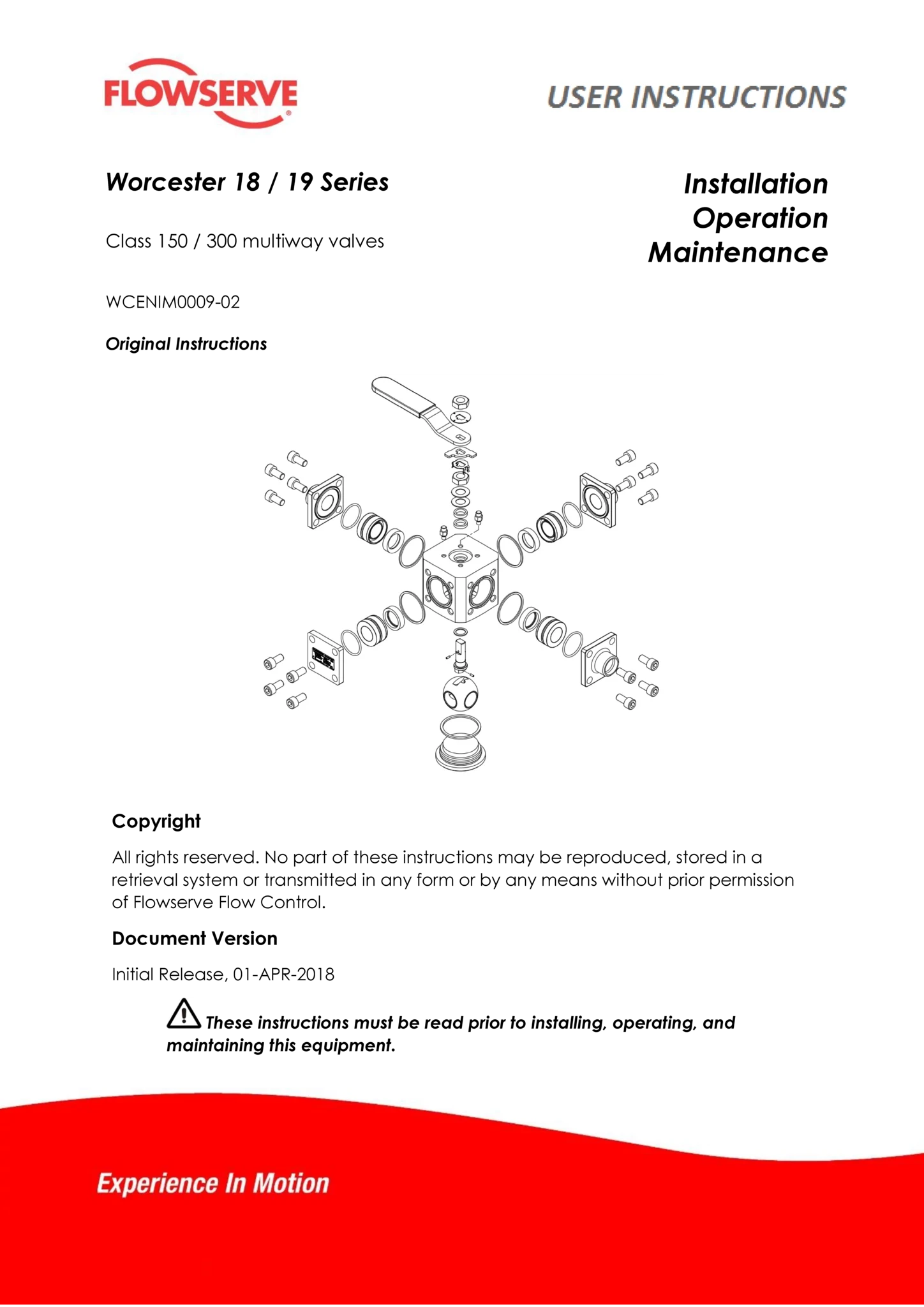 Worcester Controls B18/19系列多路阀使用说明（IOM）（欧洲/亚洲