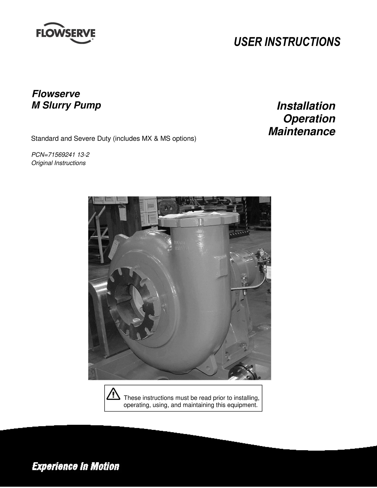 Flowserve M型金属浆液泵使用说明书