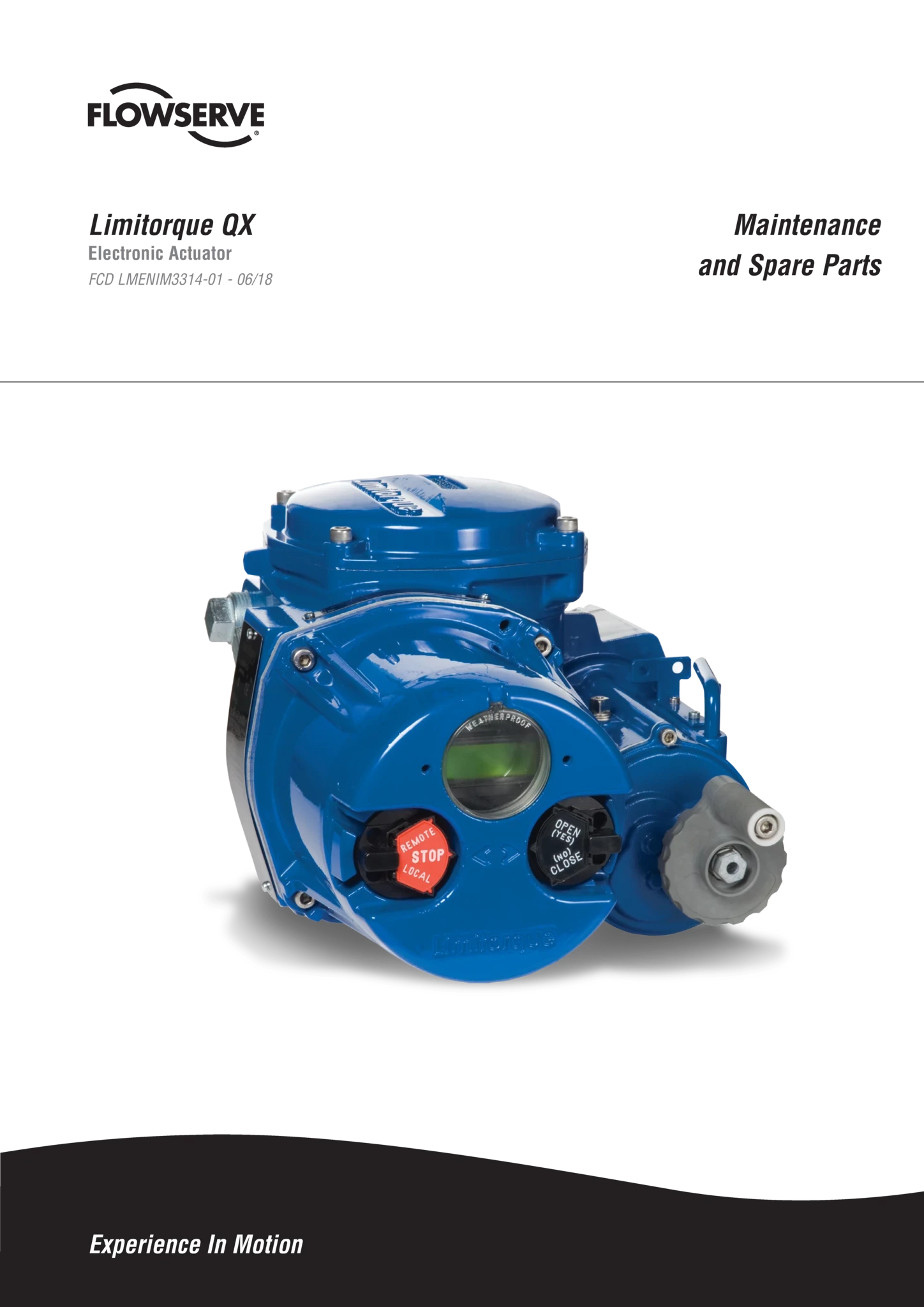 Limitorque QX/QXM维修和备件手册(IOM)