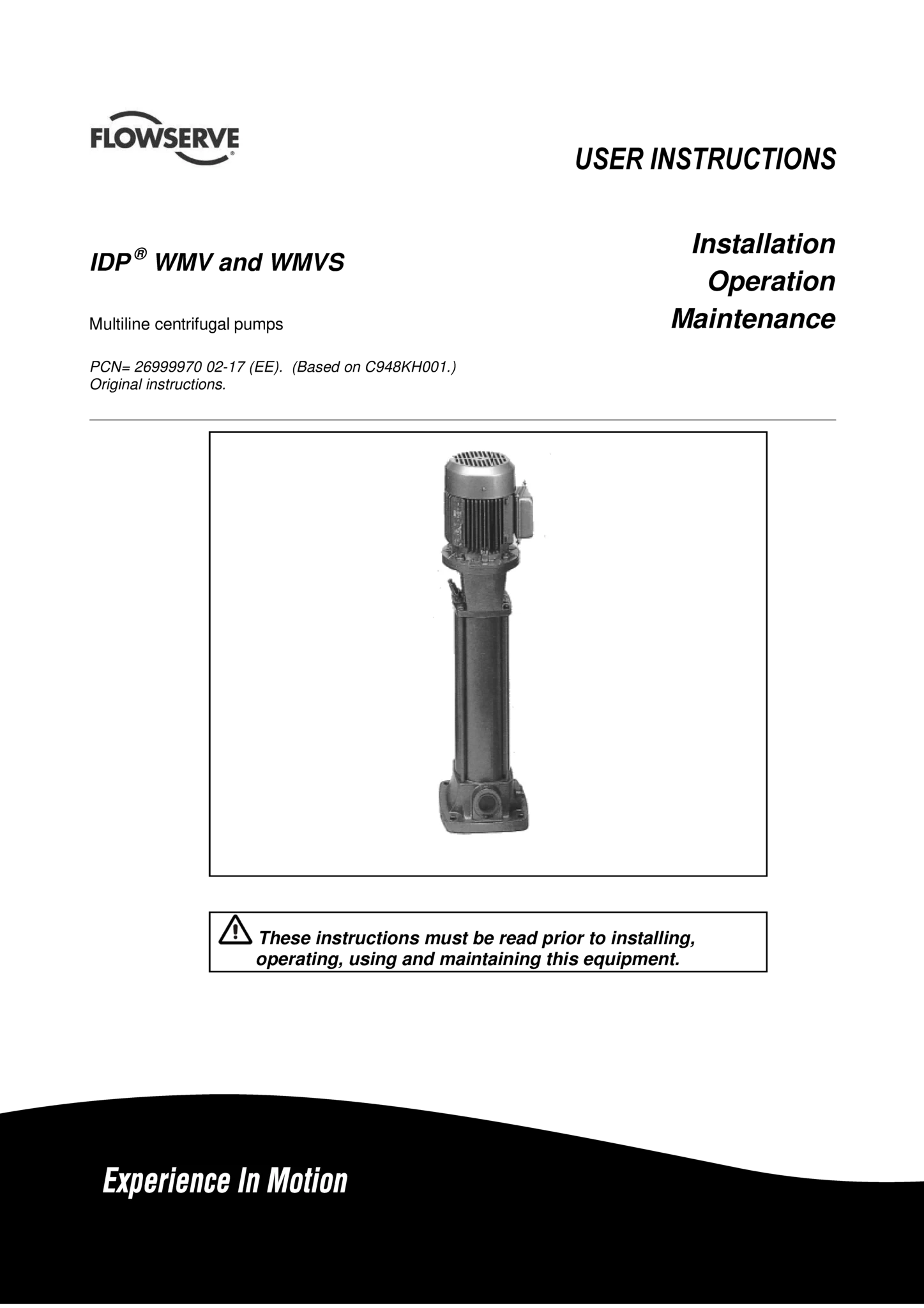 WMV & WMVS多线离心泵使用说明