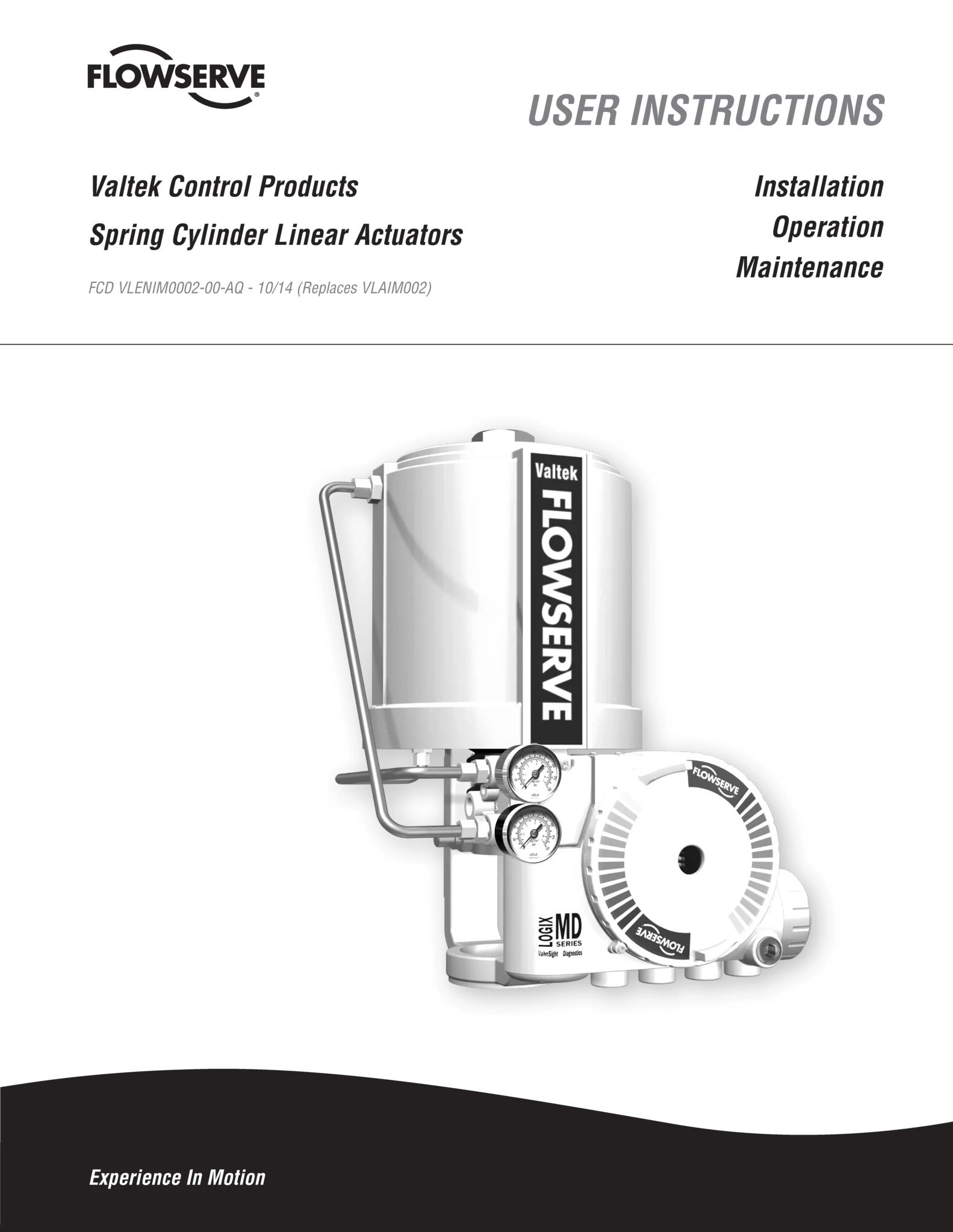 Valtek VL弹簧缸直行程执行器使用说明(IOM)