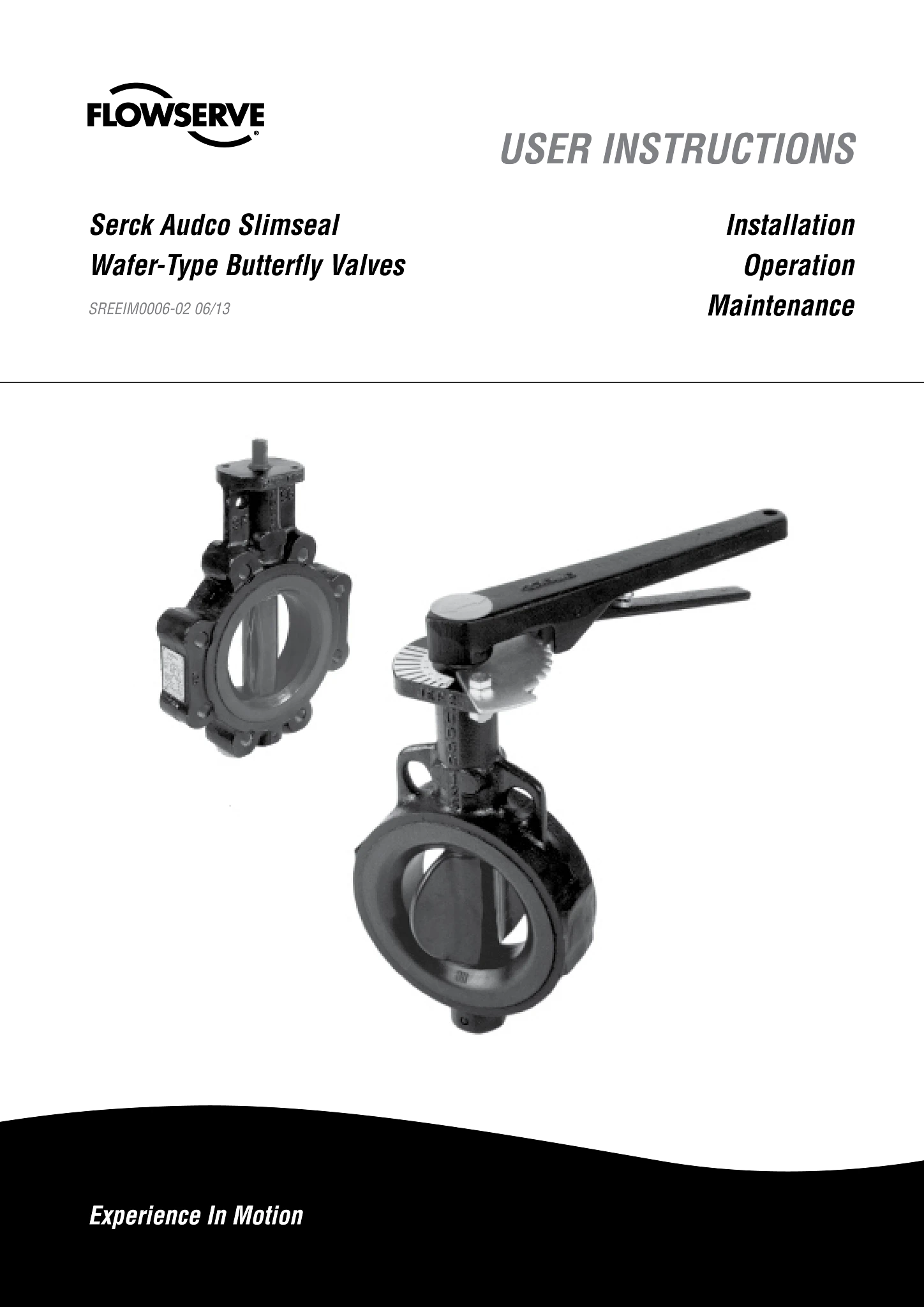 Serck Audco Slimseal膜片蝶阀使用说明书(IOM)