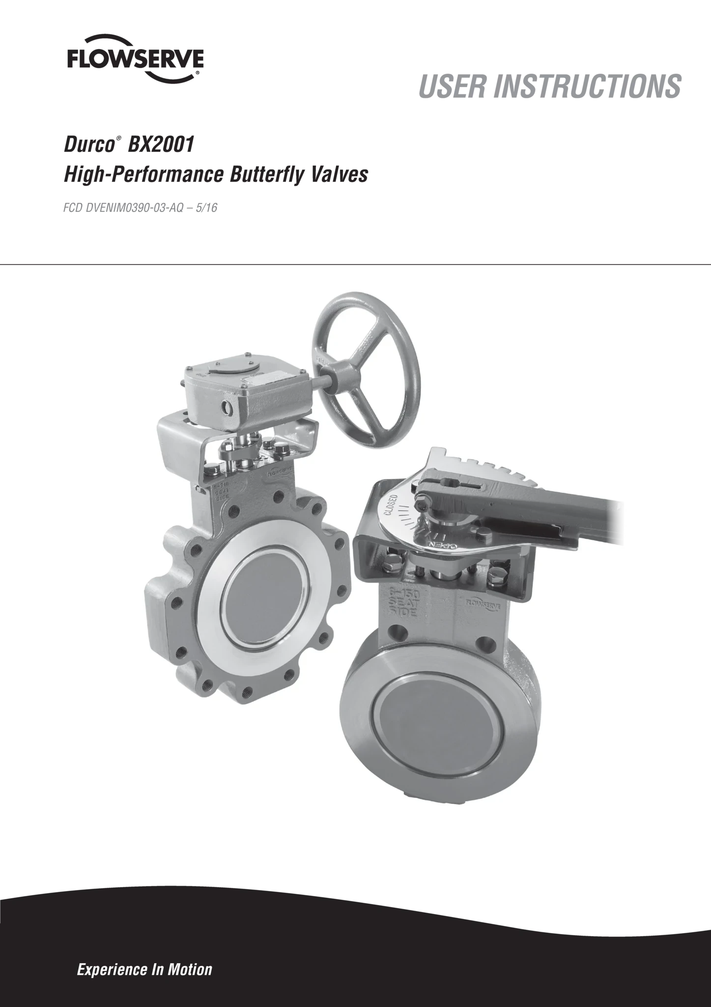 Durco Big Max BX2001高性能蝶阀 - 用户说明(IOM)