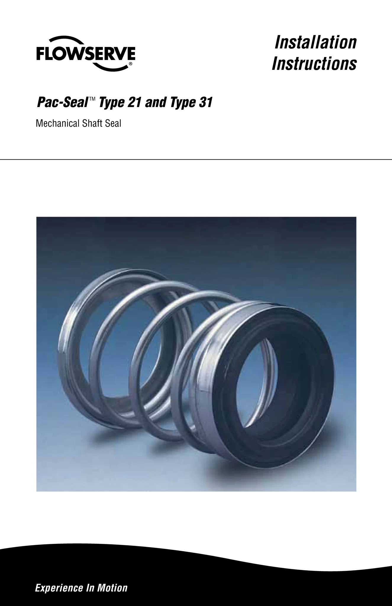 Pac-Seal 21型和31型 - 安装说明书