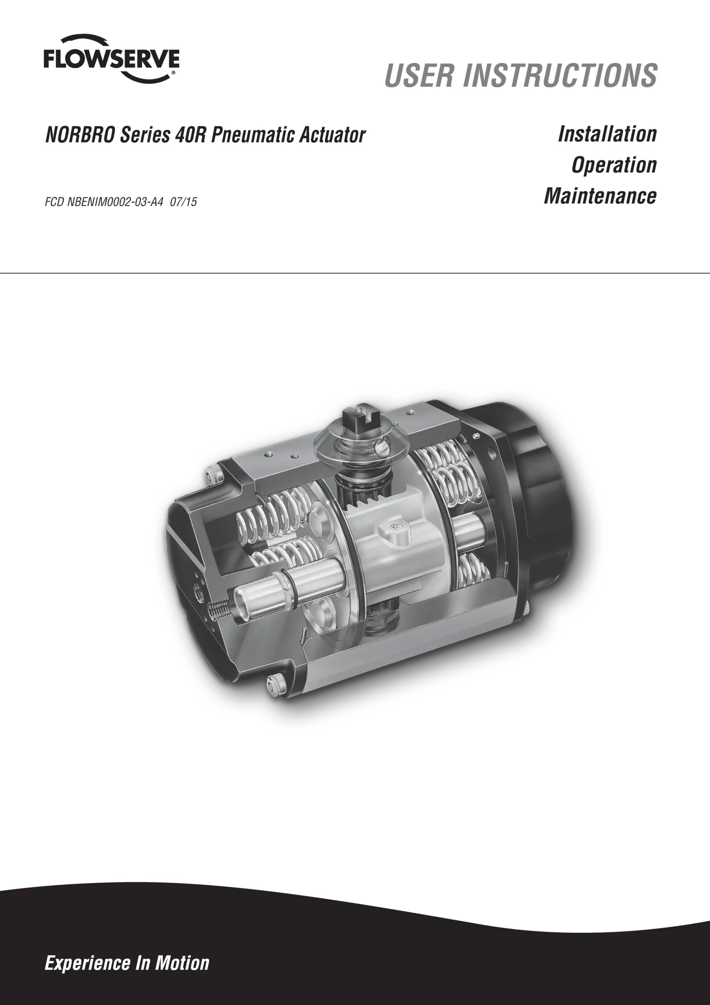 Norbro 40R 90度气动执行器 - 使用说明（IOM）
