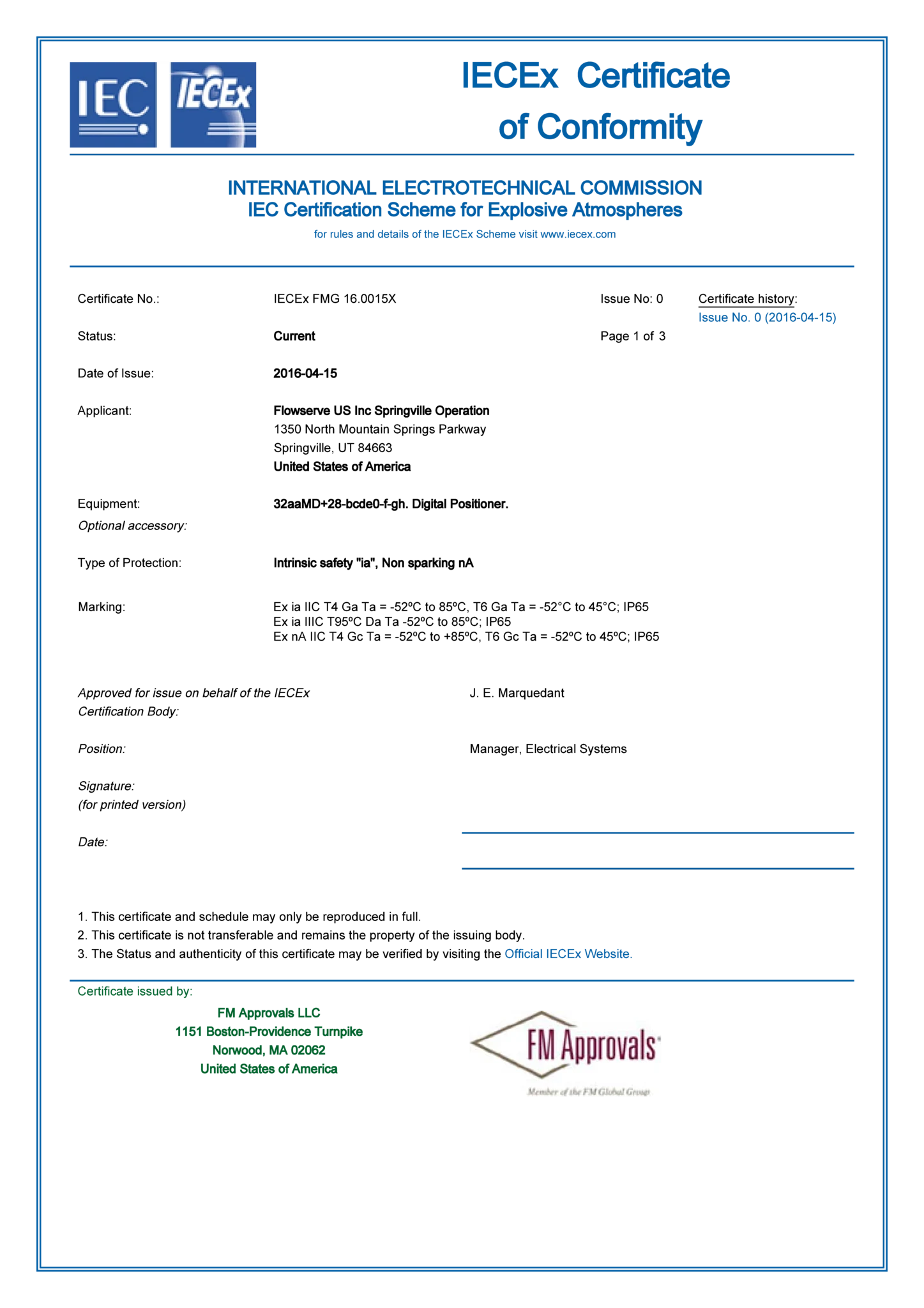 Logix 3200MD+定位器 - IECEx本质安全证书