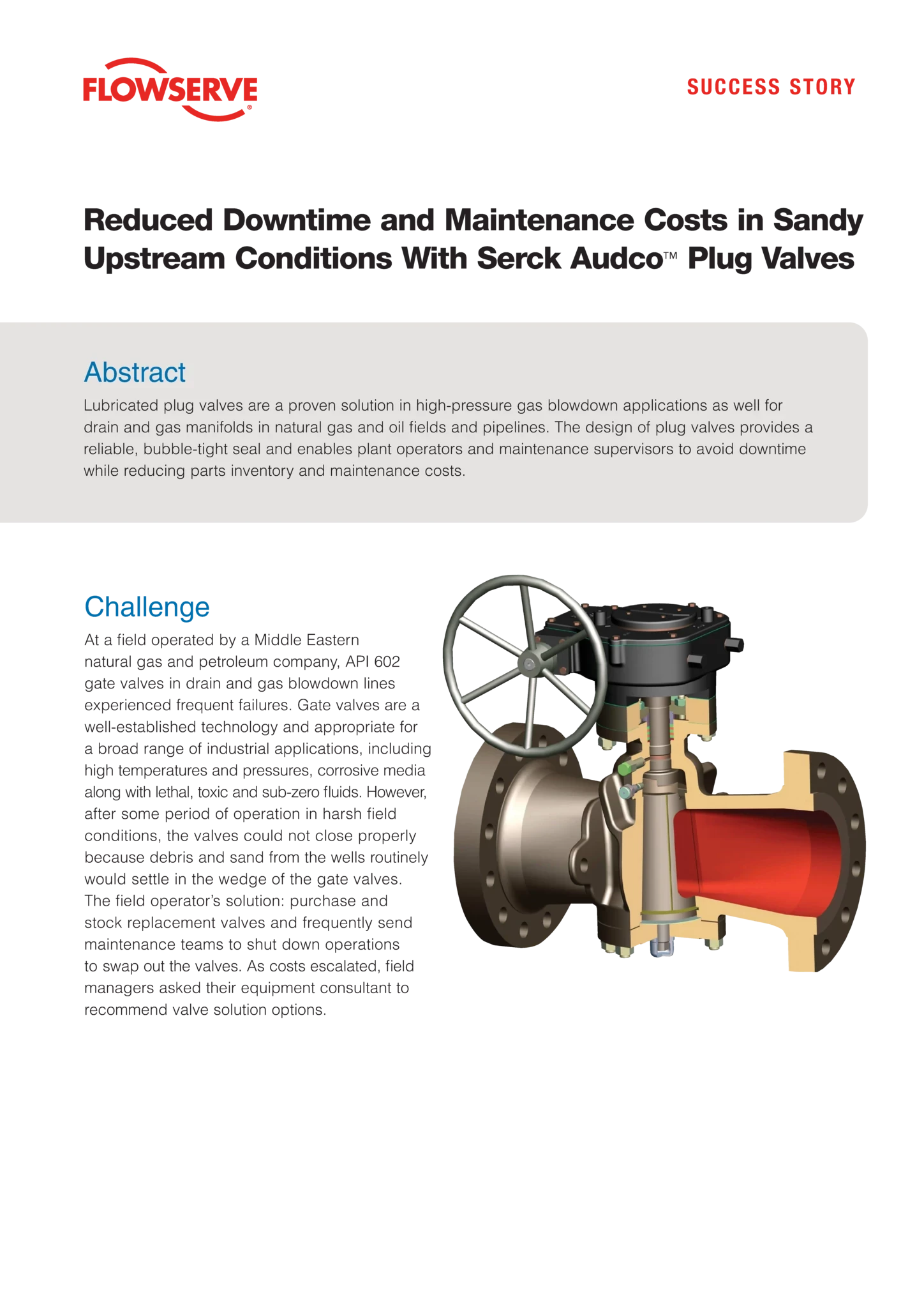在上游多沙的条件下，Serck Audco™旋塞阀可减少停机时间和维护成本
