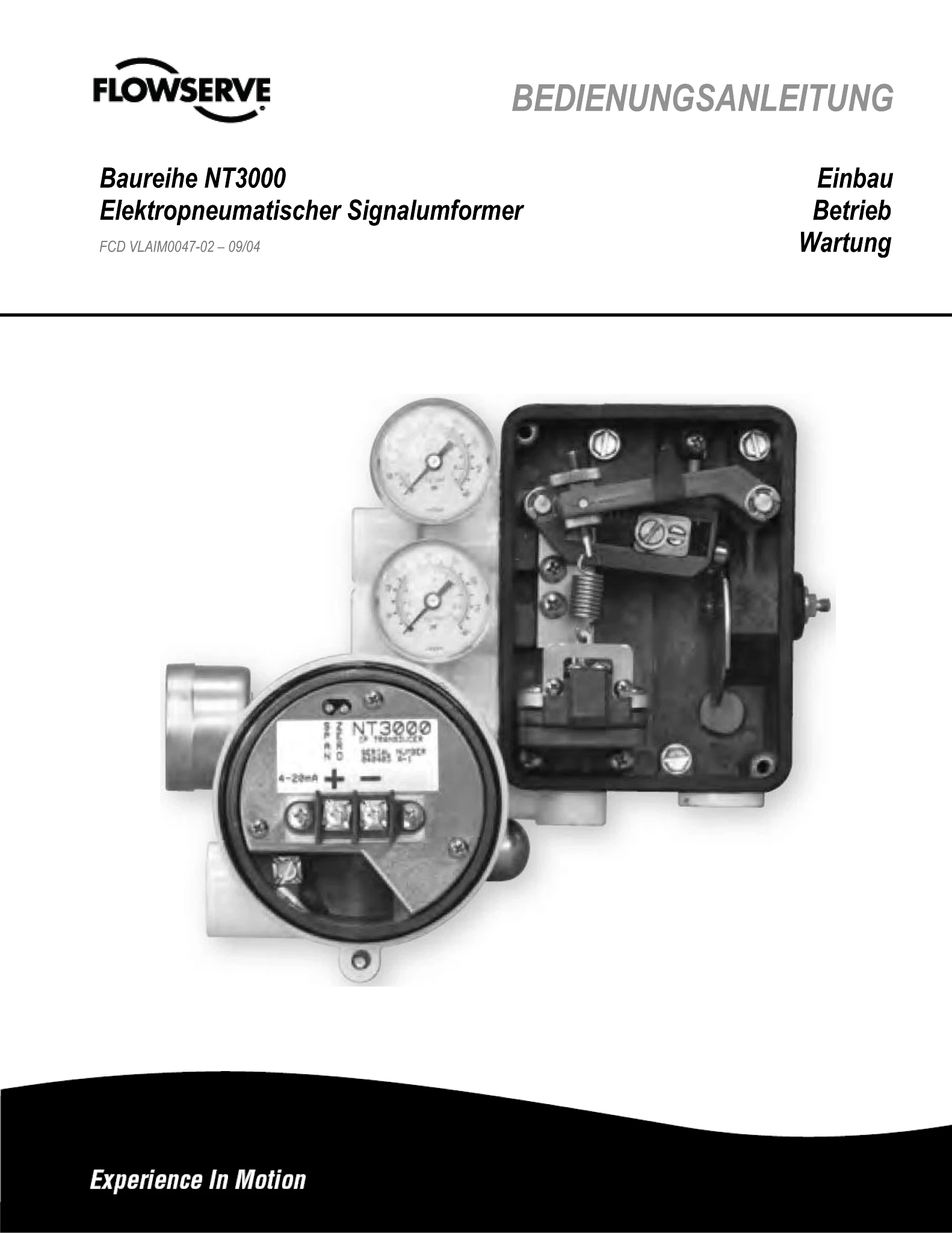 Valtek NT3000 电动气动传感器使用说明