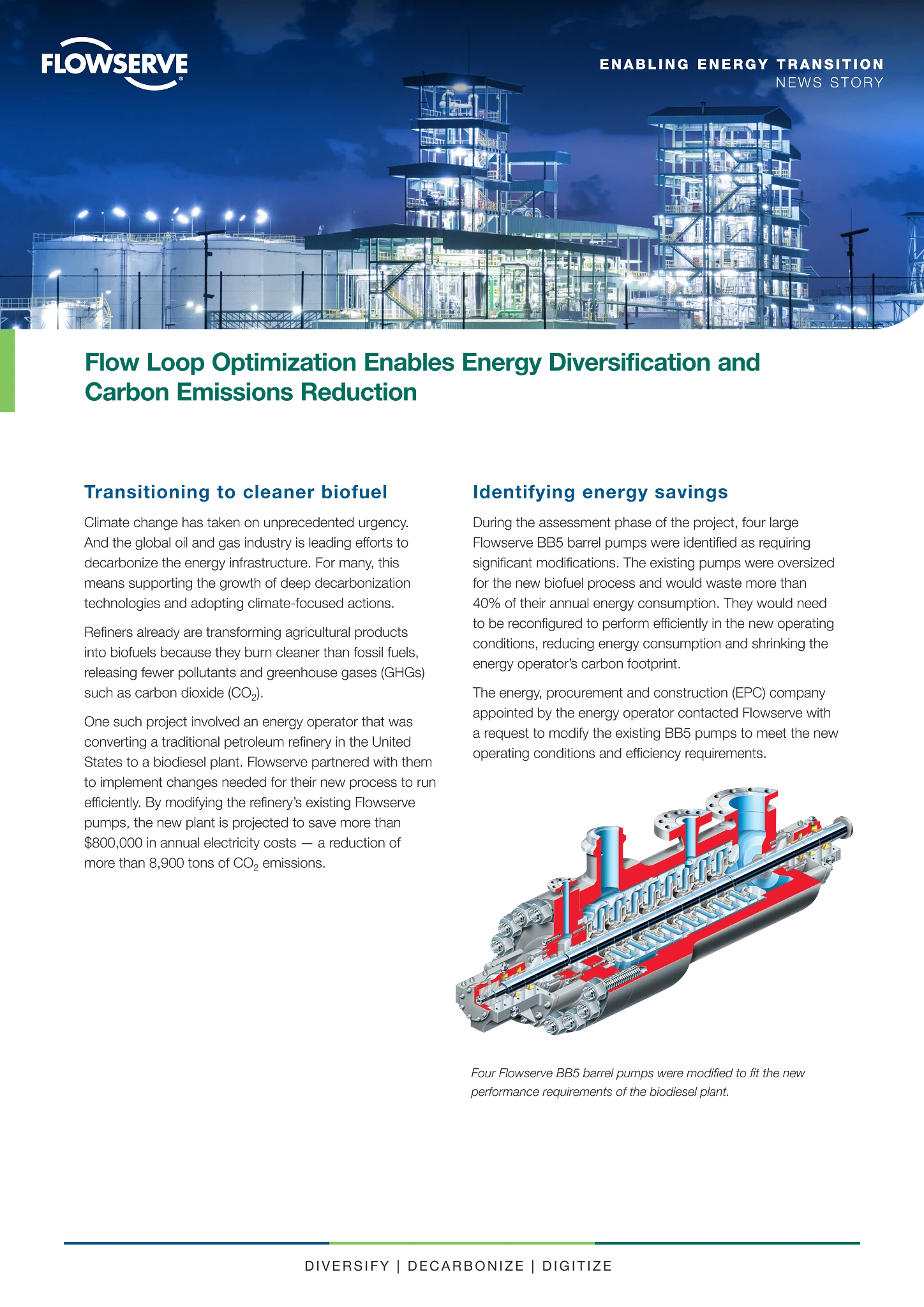 优化流动回路有助于实现能源多样化,并减少碳排放